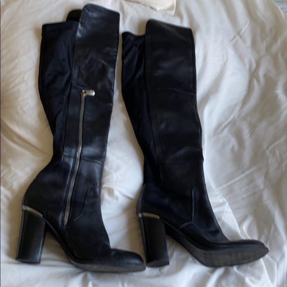 BLACK HEELED OVER THE KNEE BOOTS